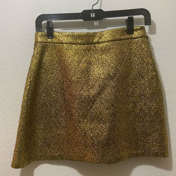 Milly modern mini skirt in gold NWOT - Picture 4 of 7